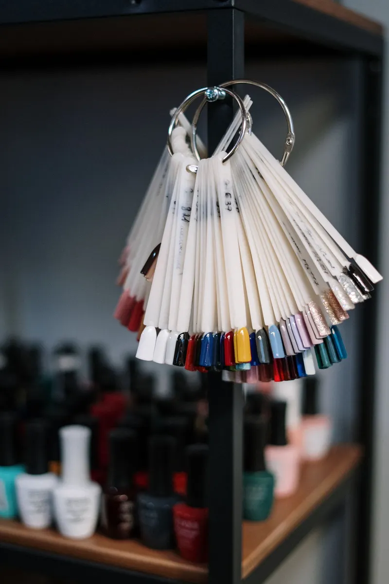 Fan of nail polish color samples